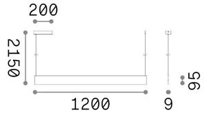 Závěsné svítidlo LED 3000K biela IP20 Ideal Lux STEEL 367019