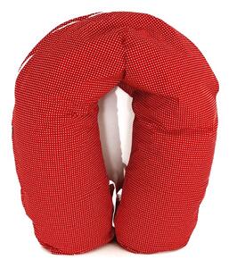 GADEO Kojící a relaxační polštář LITTLE DOTS RED Výplň: pohankové slupky