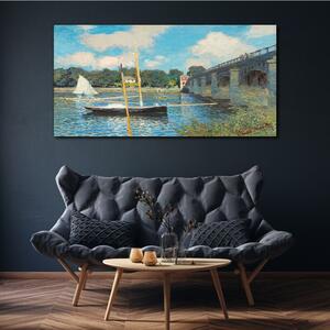 Obraz na plátně Obraz na plátně Most říční čluny mince