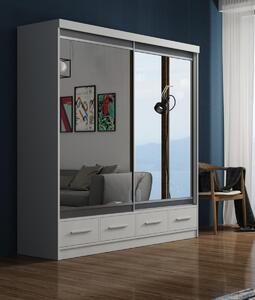 Vikio Šatní skříň s posuvnými dveřmi a zrcadlem v dekoru dub sonoma 200 cm F1482