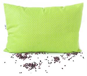 GADEO nahřívací pohankový polštářek LITTLE DOTS LIME Výplň: pohankové slupky s mátou, Rozměry: 18x28 cm