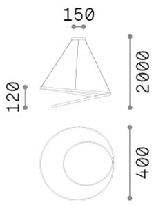 Závěsné svítidlo LED 3000K biela IP20 Ideal Lux OZ 352435
