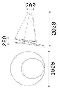 Závěsné svítidlo LED 3000K biela IP20 Ideal Lux OZ 352411
