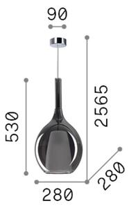 Závěsné svítidlo 2x E27 dymová IP20 Ideal Lux KALIQUE 359618