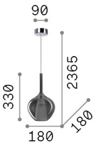 Závěsné svítidlo 1x E27 modrá IP20 Ideal Lux KALIQUE 359960