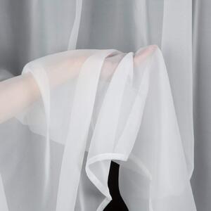 Bílá záclona LUCY z hladkého voálu 300x250 cm