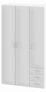 Vikio Skříň šatní š.116 cm v kombinaci bílá a bílý lesk F278