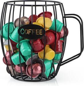 QUTTIN Organizér na kapsle na kávu, dekorativní kovový koš ve tvaru hrnku BIG COFFEE