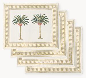 Sada ručně potištěných prostírání Palm Tree, 4 díly