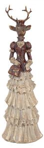 Vánoční figurka jelení dáma Deer Vintage - 13*11*41 cm - Clayre & Eef
