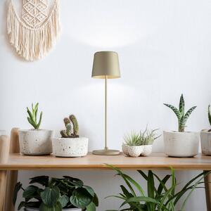 Nabíjecí stolní lampa LED Kaami, stmívatelná, zlatá matná