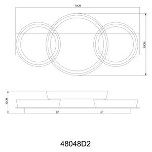 Globo 48048D2 LED přisazené stropní svítidlo SYRAKUS | 40W integrovaný LED zdroj | 1590lm | 3000K | hnědá