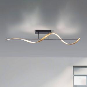 Q-Smart-Home Paul Neuhaus Q-Swing stropní světlo antracit/mosaz, stmívatelný, Černá, Obývací pokoj / jídelna, Hliník, Moderní