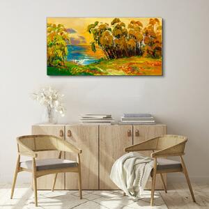 Obraz na plátně Obraz na plátně Louka lesní vodu slunce