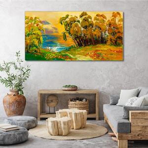 Obraz na plátně Obraz na plátně Louka lesní vodu slunce