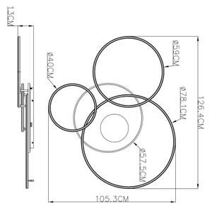 Globo 48466-70W LED přisazené stropní svítidlo INVERTINA | 70W integrovaný LED zdroj | 4599lm | 2700-6500K | dálkové ovládání | stmívač | bílá