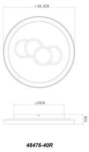Globo 48476-40R LED přisazené stropní svítidlo LORAINE | 40W integrovaný LED zdroj | 3930lm | 3000K | zlatá