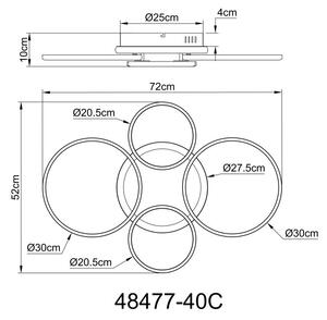 Globo 48477-40C LED přisazené stropní svítidlo ALVIS | 40W integrovaný LED zdroj | 1350lm | 4000K | černá