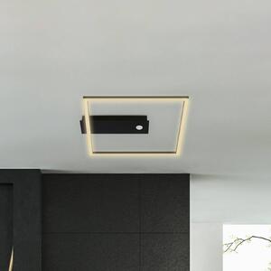 LED stropní světlo Nici, senzor, čtvercové, černá