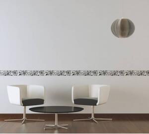 A.S. Création | Vliesová bordura na zeď Only Borders 3466-29 | 13 cm x 5 m | bílá, metalická, černá