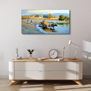 Obraz na plátně Obraz na plátně Village Village River Cottage