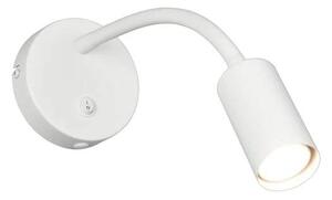 Trio Leuchten R26851731 TARYN - Nástěnná čtecí lampa v bílé barvě s vypínačem, 1 x GU10 MINI (Bílá lampa na zeď s husím krkem)