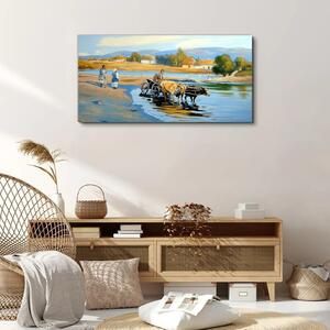 Obraz na plátně Obraz na plátně Village Village River Cottage