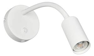 Trio Leuchten R26851731 TARYN - Nástěnná čtecí lampa v bílé barvě s vypínačem, 1 x GU10 MINI (Bílá lampa na zeď s husím krkem)