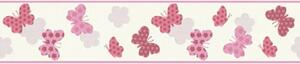 Vliesová bordura na zeďOnly Borders 10 36858-1 | 13 x 5 m | fialová, růžová, bílá, červená | A.S. Création