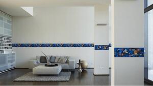 A.S. Création | Papírová bordura na zeď Only Borders 9993-13 | 17 cm x 5 m | modrá, černá, oranžová, červená, žlutá, šedá