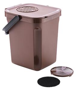 Denox Active odpadkový koš na organický odpad 10 l, hnědý