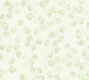 Vliesová tapeta na zeď Blooming 37005-1 | 0,53 x 10,05 m | krémová, zelená | A.S. Création