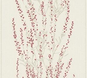 A.S. Création | Vliesová tapeta na zeď Blooming 37267-4 | 0,53 x 10,05 m | krémová, červená, metalická