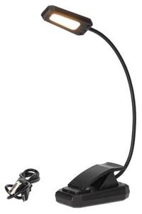 Nabíjecí LED stolní lampička GSC s klipem, 1W, 60lm, teplá, stmívatelná vypínačem, USB