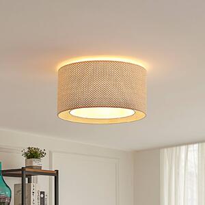 Stropní svítidlo Lindby Soula, Ø 40 cm, béžová barva, plast, E27