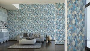 A.S. Création | Vliesová tapeta na zeď Trendwall 36786-3 | 0,53 x 10,05 m | modrá, bílá, šedá