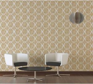 A.S. Création | Vliesová tapeta na zeď Trendwall 37090-2 | 0,53 x 10,05 m | bílá, zlatá