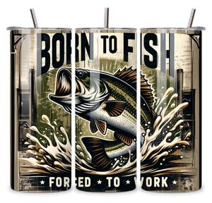 Born to Fish #1 | nerezový termohrnek 600ml s kovovým brčkem