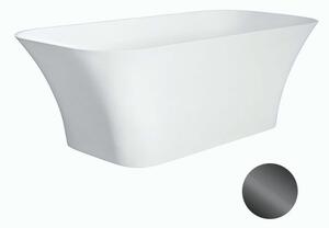 Besco Volně stojící vana z litého mramoru Assos S-Line 160x70 Barva: Bílá, Rozměry (cm): 160x70, Typ a barva výpustě: Click-Clack s horním čištěním, grafit
