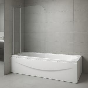 Vanová zástěna PURE V2 120x140 - dvoudílná s pevným dílem, čiré sklo