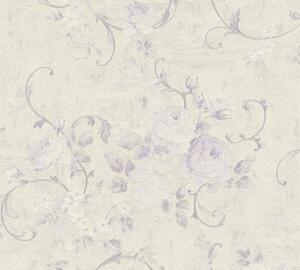 A.S. Création | Vliesová tapeta na zeď Romantico 37224-5 | 0,53 x 10,05 m | fialová, krémová