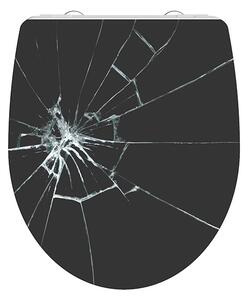 Eisl Sanitär WC prkénko Duroplast Soft Close Broken Glas High Gloss 82585