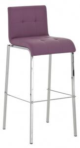 Barová židle Sarah Leder, výška 78 cm, chrom-fialová