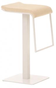 Barová židle Prisma, látkový potah, výška 78 cm, bílá-krémová
