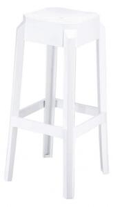 Plastová barová židle Tower, bílá lesklá