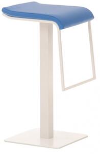 Barová židle Prisma koženka, výška 78 cm, bílá-modrá