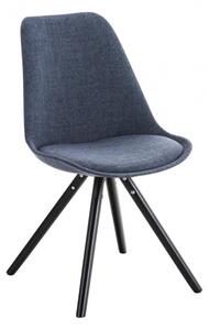 Židle Lona látkový potah / podnož kulatá černá, modrá