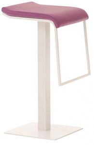 Barová židle Prisma koženka, výška 78 cm, bílá-fialová