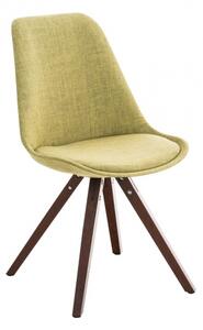 Židle Lona látkový potah / podnož hranatá ořech, zelená