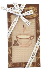 Dárkové balení utěrky s motivem šálku kávy Rozměr utěrky je 50x70 cm. Balení: 1 ks